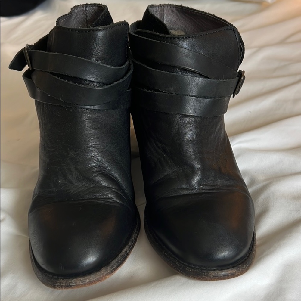 Hudson Black Leather Booties